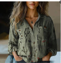 3D Printed Abstract Pattern Women's Long-sleeved Blouse