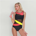 European And American Conservative One Piece Stitching Swimsuit