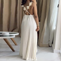Vacation Suspender Pleated Dress