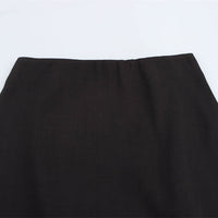 Women's Black Stitching Lace Sheath Skirt