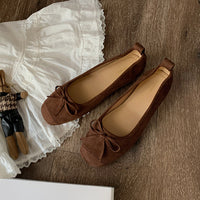 Women's Round-toe Ballet-style Bowknot Soft Surface Low-cut Flat Shoes