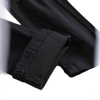 Tight Ripped Trendy Skinny Solid Color Simple Denim Trousers