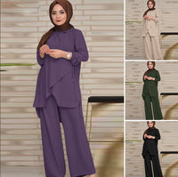 Women's Fashionable Loose Casual Solid-Color Set