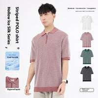 Ice Silk Polo Shirt Short-sleeved Men's High-grade Light Luxury Business
