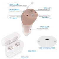 New Style Intelligent One-Click Operation Hearing Aid Rechargeable Low-Noise Wide-Frequency Elderly In-Ear Deaf Hearing Aids