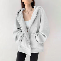 Women's Hooded Cardigan Loose-fitting Casual Pullover Coat