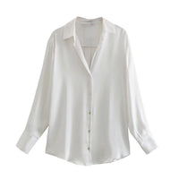 7-color Silk Satin Blouse Top