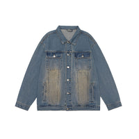 American Retro Washed Denim Jacket Fall And Winter Lapels Jacket