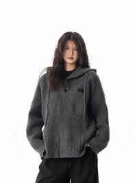 Loose Hooded Sweatshirt Coat Women's Sweater