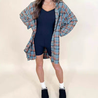 Spring And Autumn Lattice Shirt Oversize Women's Clothing