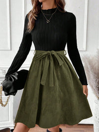 Retro Flare A-Line Elegant Casual Long-Sleeve Dress