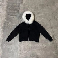 European And American Fluffy Hat Sweater Vintage Coat