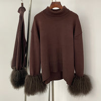 Loose-fitting Turtleneck Pullover Knit Sweater For Women