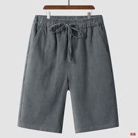 Linen Shorts Men's Casual Loose Cropped Pants