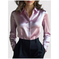 Casual Relaxed Fit Button Up Womens Blouse