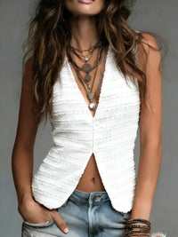 Women's Casual V-Neck Solid Color Tank Top