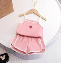 Girls' Home Service Suit Summer Suspender Pajamas Thin Style Western-style Vest Breathing Cotton Air-conditioning Suit