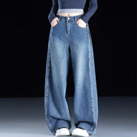 Straight-leg High-waisted Loose-fitting Wide-leg Pants