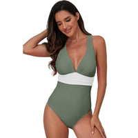 Women's Minimalist And Versatile Cross Shoulder One-piece Swimsuit