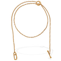 Japanese Style Minimalist Long Sweater Chain Necklace, Stainless Steel Pig Nose Pendant With OT Clasp, Fashion Simple Jewelry