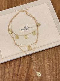 Geometric Round Pendant Multi-Layer Necklace For Women