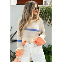 Autumn New Round Neck Loose Leisure All-matching Multicolor Sweater