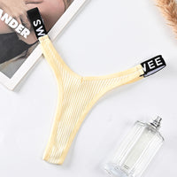 Thin-strapped Seamless Cotton Low-rise Thong