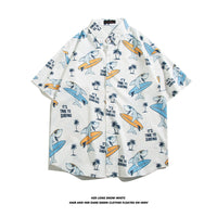 Hawaiian Ice Silk Short Sleeve Shirt Men