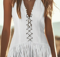 Cross Border Women's Tassel VestChoker Top European And American Style