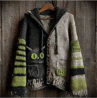 Retro Hooded Casual Knitted Cardigan Sweater