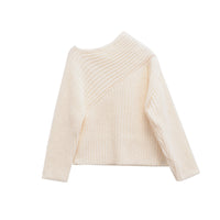 Classic Wool Blend Asymmetric Collar Sweater 4192122