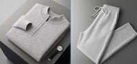 Men's Heavy Goat Seven-needle Thickened Warm Half-zip Knit Sweater