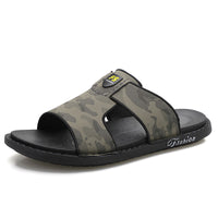 Slippers Soft Sole Leather Flip Flops Non-slip Beach Shoes Men Zapatos
