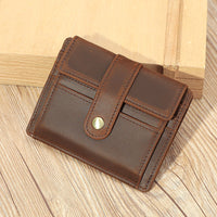 Mens Minimalist Leather Coin And Transit Card Holder