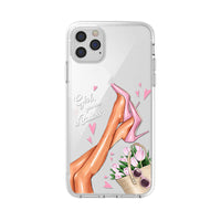 Fashion Lady Mobile Phone Case Transparent TPU Soft Protective Cover