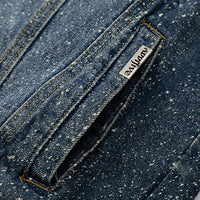 Splash-ink Splash Heavy Industry Washed Silver Hand-painted Denim Coat