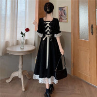 Retro French Hepburn-style Black Dress For Women
