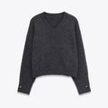 New Stylish Versatile Soft Button-front Knit Sweater