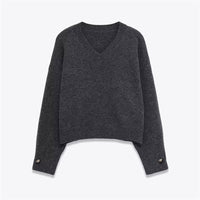 New Stylish Versatile Soft Button-front Knit Sweater