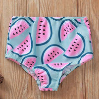 Watermelon printed petals swimsuit set