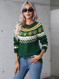 Women's Halloween Sweater Plus Size Round Neck