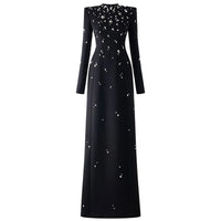 Elegant Sophisticated Long-sleeve Maxi Dress