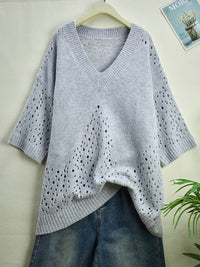 Women's Hollow Knitted Loose Pullover Sweater