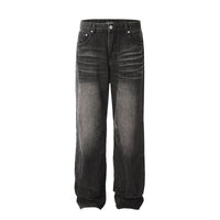 American High Street Washed Distressed Skinny Jeans Retro Straight