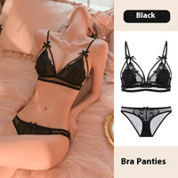 Thin Bra French Pure Lace Without Steel Ring Suit