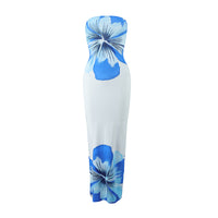 Womens Casual All-Match Fashionable Elegant Sexy Tube Dress Slim-Fit Long Dress