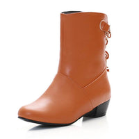 Women's Low-heeled Premium PU Ankle Boots