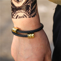 Trendy Retro Personality Stainless Steel Winding Geometric Bracelet