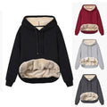 Warm Fleece Hooded Sports Sweatshirt With Pockets