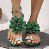 Fashionable Flat Sandals For Versatile Outdoor Wear Floral Flip-flops